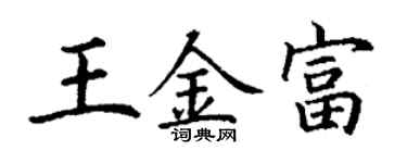 丁谦王金富楷书个性签名怎么写