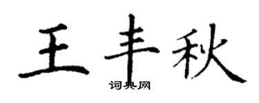 丁谦王丰秋楷书个性签名怎么写