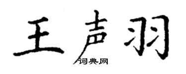 丁谦王声羽楷书个性签名怎么写