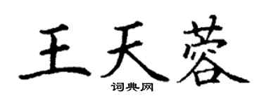 丁谦王天蓉楷书个性签名怎么写