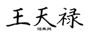 丁谦王天禄楷书个性签名怎么写