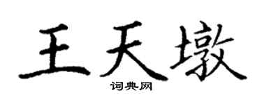 丁谦王天墩楷书个性签名怎么写