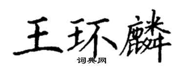 丁谦王环麟楷书个性签名怎么写