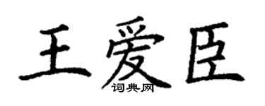 丁谦王爱臣楷书个性签名怎么写