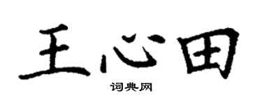 丁谦王心田楷书个性签名怎么写