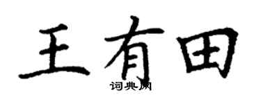 丁谦王有田楷书个性签名怎么写