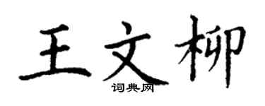 丁谦王文柳楷书个性签名怎么写