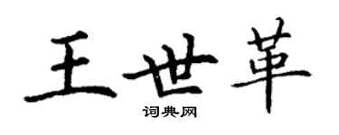 丁谦王世革楷书个性签名怎么写