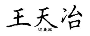 丁谦王天冶楷书个性签名怎么写