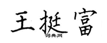 何伯昌王挺富楷书个性签名怎么写