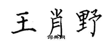 何伯昌王肖野楷书个性签名怎么写