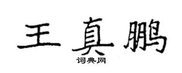 袁强王真鹏楷书个性签名怎么写