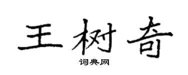 袁强王树奇楷书个性签名怎么写