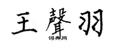 何伯昌王声羽楷书个性签名怎么写