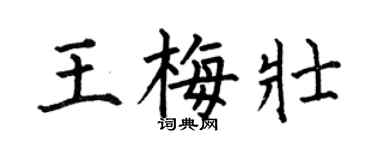 何伯昌王梅壮楷书个性签名怎么写