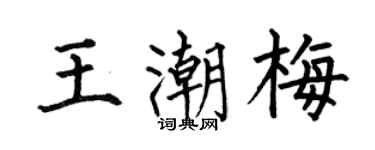 何伯昌王潮梅楷书个性签名怎么写