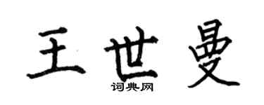 何伯昌王世曼楷书个性签名怎么写