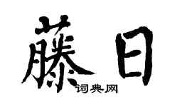 翁闿运藤日楷书个性签名怎么写