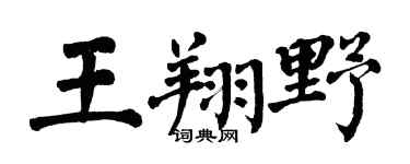 翁闿运王翔野楷书个性签名怎么写