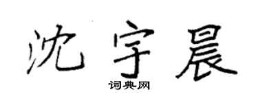 袁强沈宇晨楷书个性签名怎么写