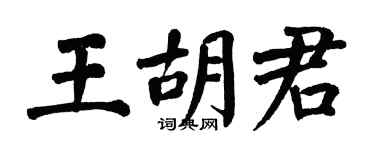 翁闿运王胡君楷书个性签名怎么写