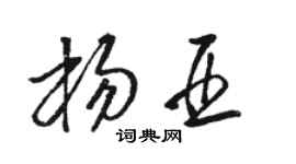 骆恒光杨亚草书个性签名怎么写