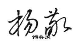 骆恒光杨敬草书个性签名怎么写