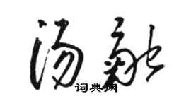 骆恒光汤融草书个性签名怎么写