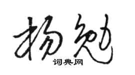 骆恒光杨勉草书个性签名怎么写