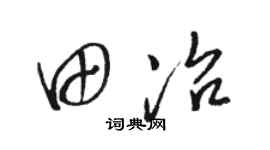 骆恒光田冶草书个性签名怎么写