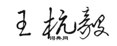 骆恒光王杭毅草书个性签名怎么写