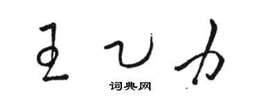 骆恒光王乙力草书个性签名怎么写