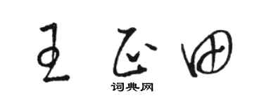 骆恒光王正田草书个性签名怎么写