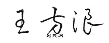 骆恒光王方浪草书个性签名怎么写