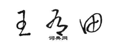 骆恒光王有田草书个性签名怎么写