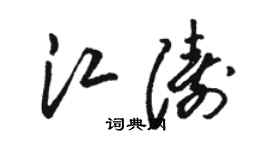 骆恒光江涛草书个性签名怎么写