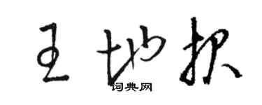 骆恒光王地报草书个性签名怎么写