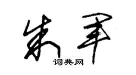 朱锡荣朱军草书个性签名怎么写