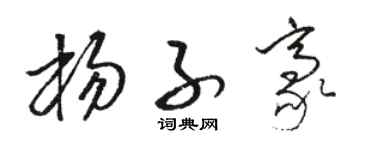 骆恒光杨子豪草书个性签名怎么写