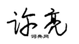 朱锡荣许亮草书个性签名怎么写