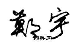 朱锡荣郑宇草书个性签名怎么写