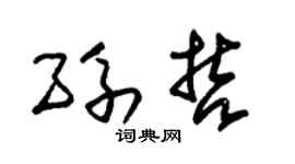 朱锡荣孙哲草书个性签名怎么写