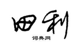 朱锡荣田利草书个性签名怎么写