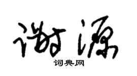 朱锡荣谢源草书个性签名怎么写