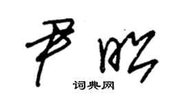 朱锡荣尹昭草书个性签名怎么写