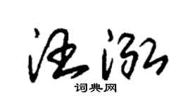 朱锡荣汪泓草书个性签名怎么写