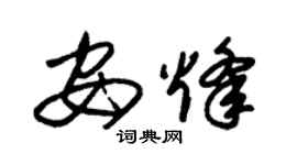 朱锡荣安烽草书个性签名怎么写