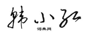 骆恒光韩小红草书个性签名怎么写