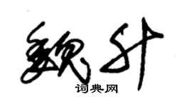 朱锡荣魏升草书个性签名怎么写