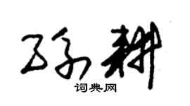 朱锡荣孙耕草书个性签名怎么写